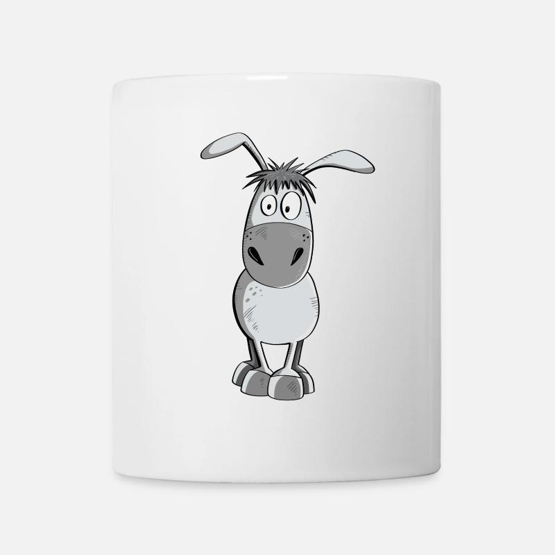 Funny Gray Donkey - Animals - Comic - Mug - white