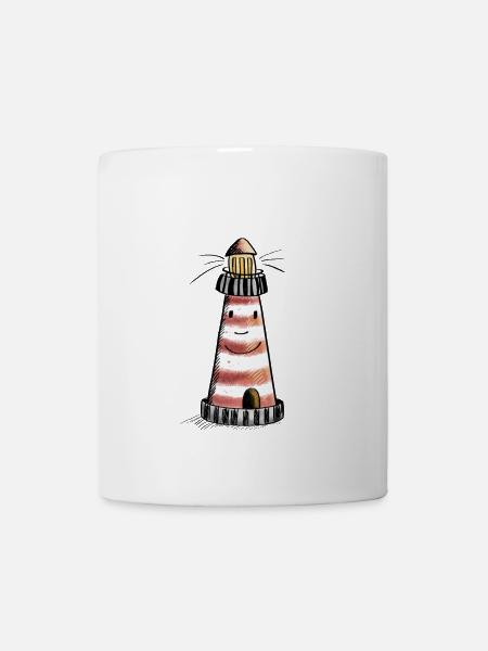 Lustiger Nordsee Leuchtturm Comic - Tasse - Weiß