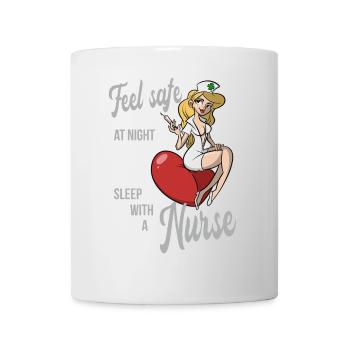 Se sentir en sécurité la nuit - Dormir avec une infirmière - Mug blanc - blanc - Devant