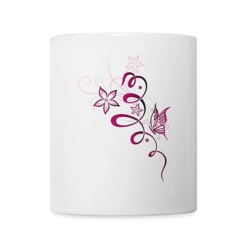Spring flowers butterfly Spring cherry red - Mug - white - Front