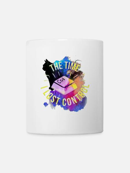 Le temps sans contrôle Ctrl Art Design - Mug blanc - blanc