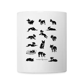 Série de Chiens Noir et Blanc en Silhouette - Mug blanc - blanc - Devant