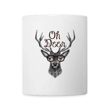 Cerf de cerf sauvage lunettes nature animale - Mug blanc - blanc - Devant
