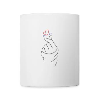 Oppa korean love sign cadeau - Mug blanc - blanc - Devant