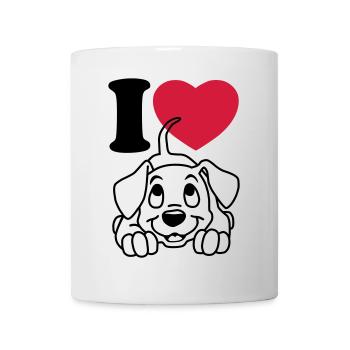 I love dogs - Ich liebe Hunde - Tasse - Weiß - Vorne