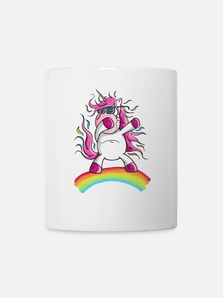 Dabbendes Unicorn Sur Rainbow I Dab Dance - Mug blanc - blanc