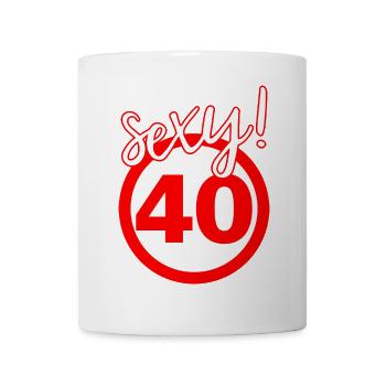 40th birthday Sexy traffic sign sign - Mug - white - Front
