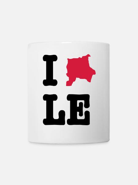 I Love Leipzig (I heart LE) - City Outlines - Mug - white