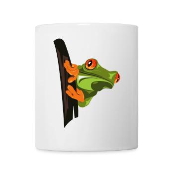 Frecher Kletter-Frosch Cartoon - Tasse - Weiß - Vorne