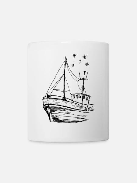 Dessin bateau - Mug blanc - blanc