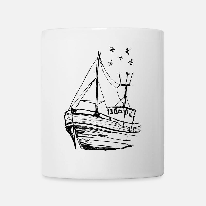 Dessin bateau - Mug blanc - blanc