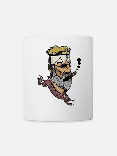 Bart Mann mit Zigarre - Tasse - Weiß