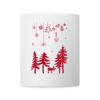 Elch Wald Weihnachten Dekoration Girlande - Tasse - Weiß - Vorne