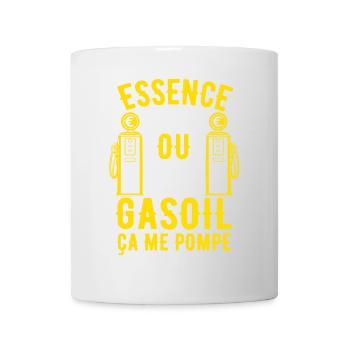 Essence ou Gasoil ça me pompe - Mug blanc - blanc - Devant