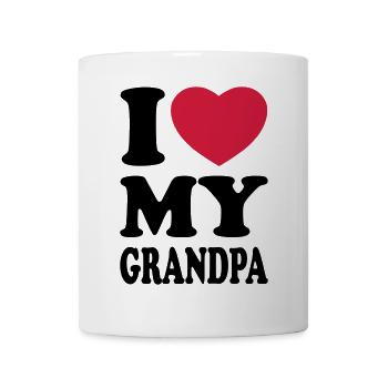 I love my grandpa - J'aime mon grand-père - Mug blanc - blanc - Devant