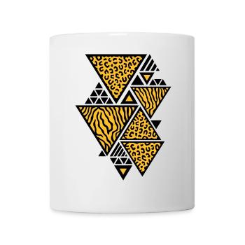 Dreiecks-Muster (Tiger / Leopard) - Tasse - Weiß - Vorne