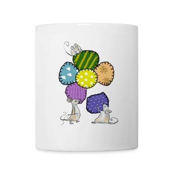 Blüte nähen - Tasse - Weiß - Vorne