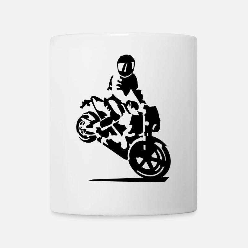 Motorrad stunt - Tasse - Weiß