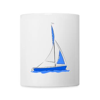 Sailboat in the water Blue - Mug - white - Front