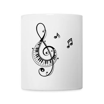 Notenschlüssel, Musik - Tasse - Weiß - Vorne