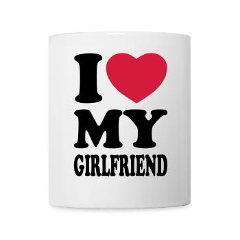 I love my girlfriend - J'aime mon amie - Mug blanc - blanc - Devant