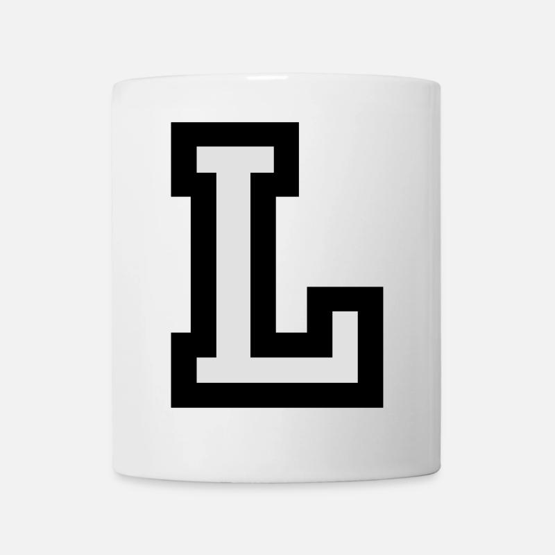 Lettre L en deux couleurs - Mug blanc - blanc