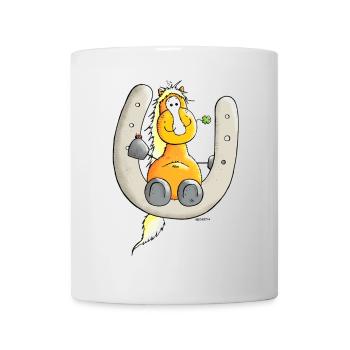 Glückspferd - Pferd - Glück - Tasse - Weiß - Vorne