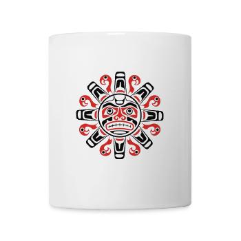 Tribal Sonnenmasken Emblem Maori - Tasse - Weiß - Vorne