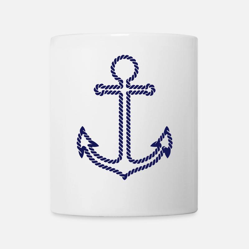 Anker Seil - Tasse - Weiß