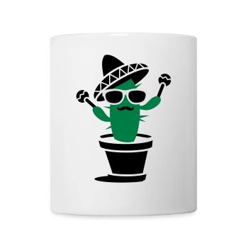 Cactus with sombrero and maracas - Mug - white - Front