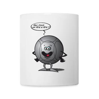 Tête a tête pétanque - Mug blanc - blanc - Devant