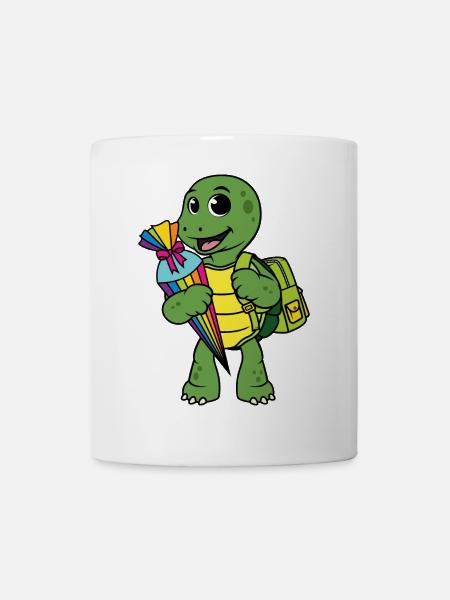 Schildkröte Schulkind Zuckertüte Einschulung Kind - Tasse - Weiß