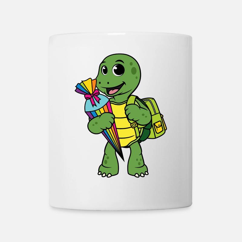 Schildkröte Schulkind Zuckertüte Einschulung Kind - Tasse - Weiß
