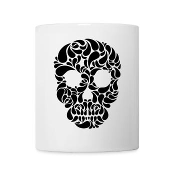 black skull skulls Totenkopf crane calavera - Mug - white - Front