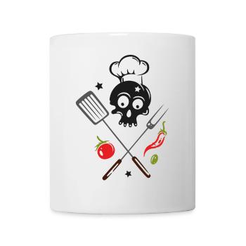 Chef's Hat Grill Skull Grill Master - Mug - white - Front