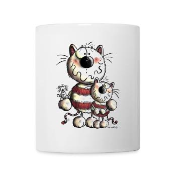 Drôle Chats - Mug blanc - blanc - Devant