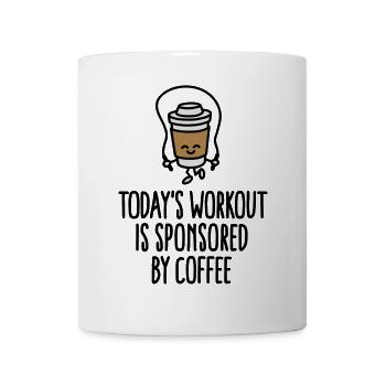 Today's workout is sponsored by coffee - Tasse - Weiß - Vorne