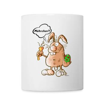 Osterhase mit Möhrchen - Tasse - Weiß - Vorne