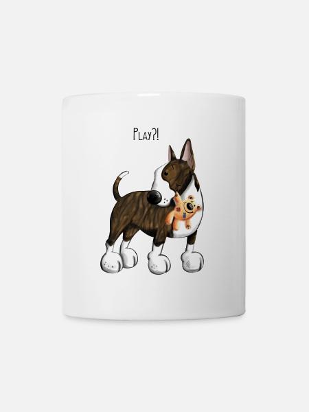 Bullterrier Play - Tasse - Weiß