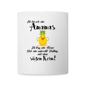 Fröhliche Ananas für sonnige Vibes im Alltag - Tasse - Weiß - Vorne