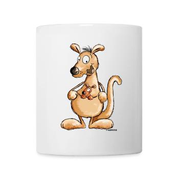 Kangourou avec bébé - cadeau - Mug blanc - blanc - Devant