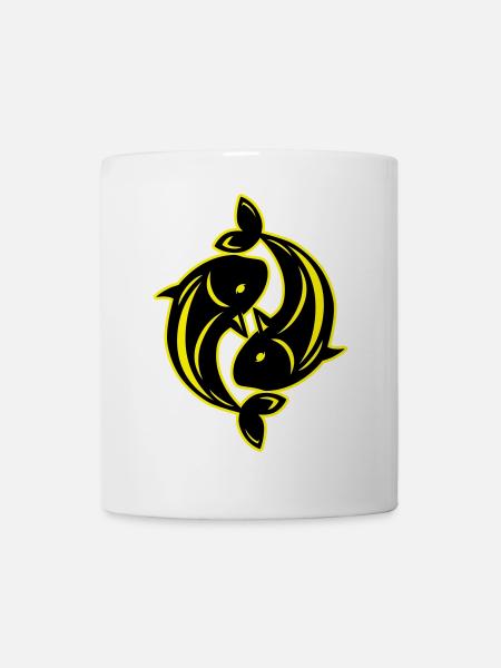 fische angler sternzeichen - Tasse - Weiß