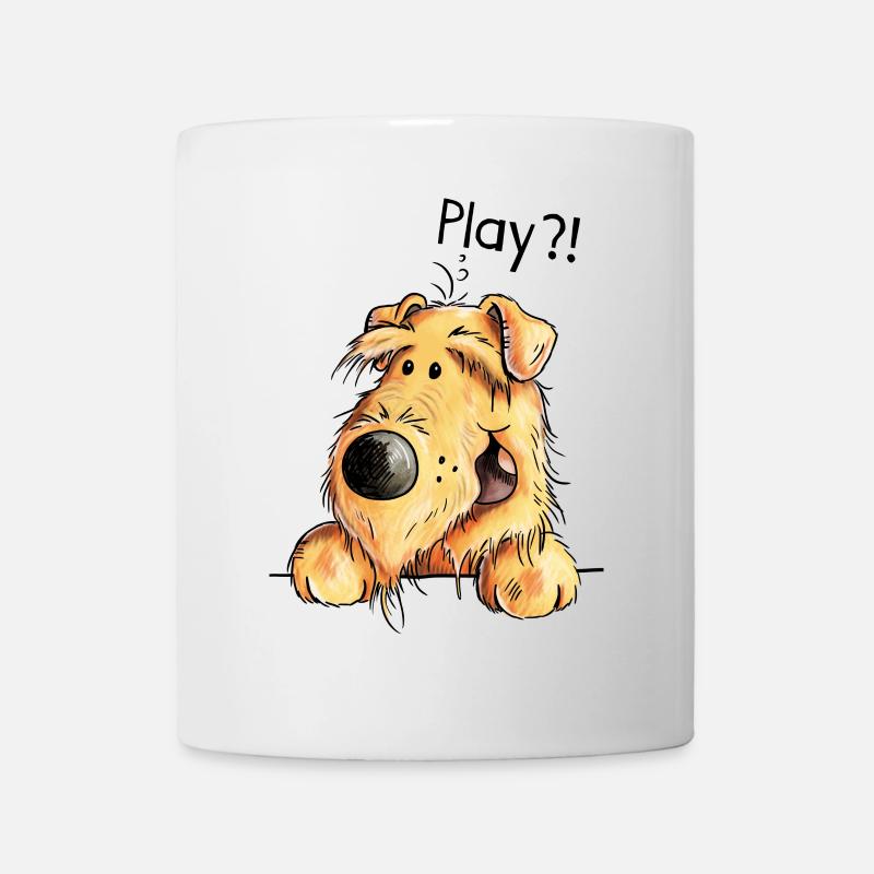Verspielter Airedale Terrier - Welsh Terrier - Dog - Tasse - Weiß