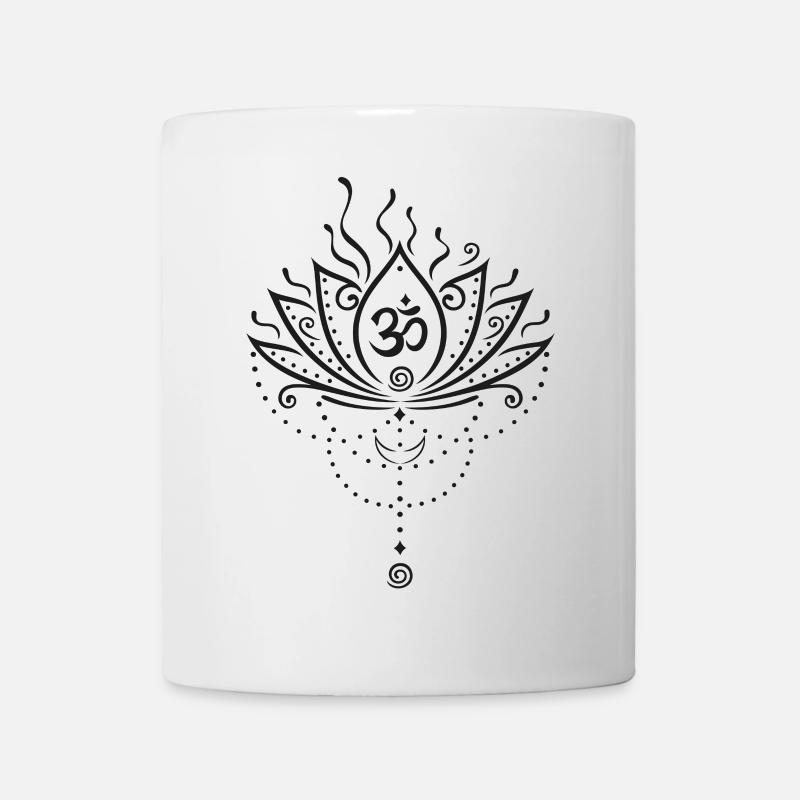 Lotus Blume, lotus flower, black version - Tasse - Weiß