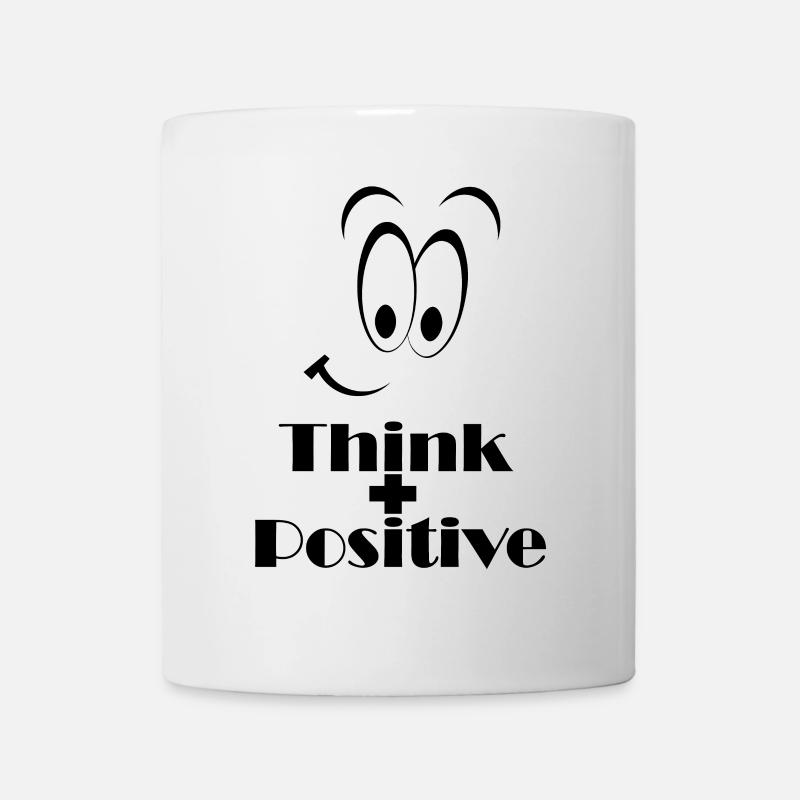Positiv denken - Positiv denken mit einem Lächeln - Tasse - Weiß