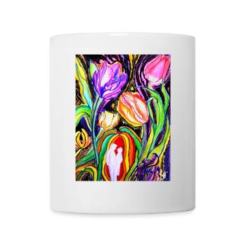 EG Blumen I Tulpen I Geburtstag I Zeichnung - Tasse - Weiß - Vorne