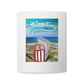EG Meer I Strandkorb I Zingst I Ostsee l Bild - Tasse - Weiß - Vorne