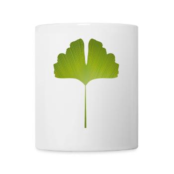 juicy green ginkgo leaf with bright lines - Mug - white - Front