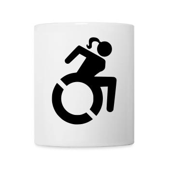 Frau im Rollstuhl, weibliche Rolle, Rollstuhl # - Tasse - Weiß - Vorne