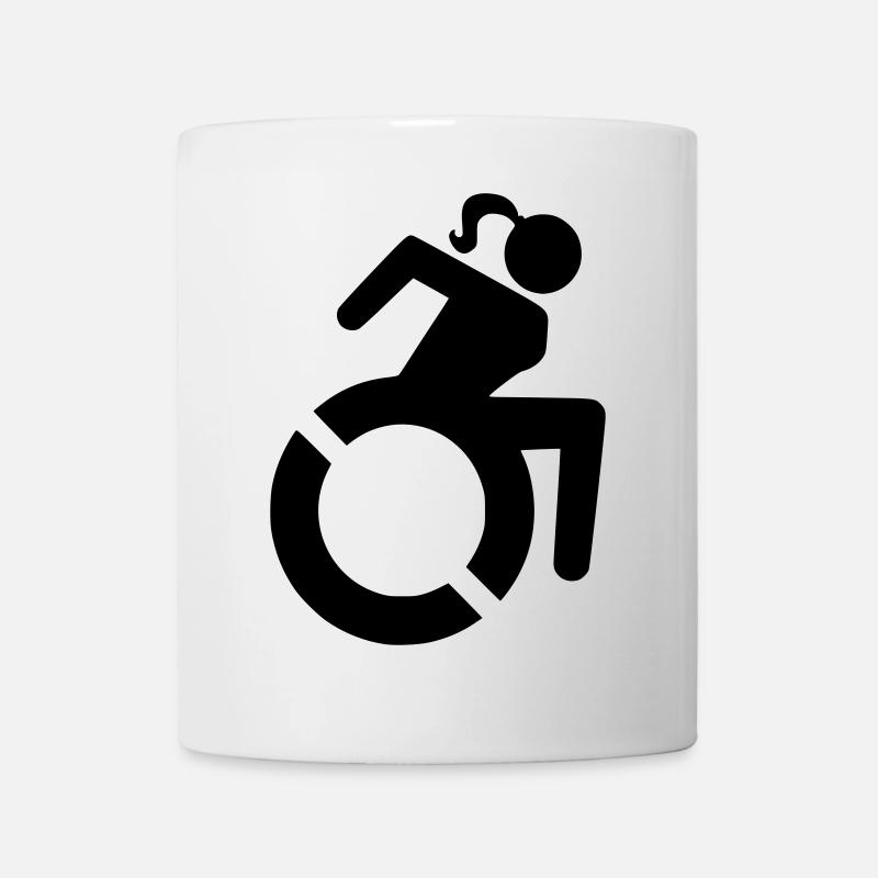 Frau im Rollstuhl, weibliche Rolle, Rollstuhl # - Tasse - Weiß